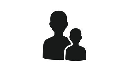 Two people an adult and child represented as a dark silhouette