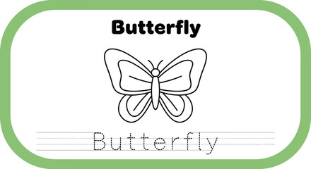 Butterfly Coloring Page for Kids, Printable Worksheet