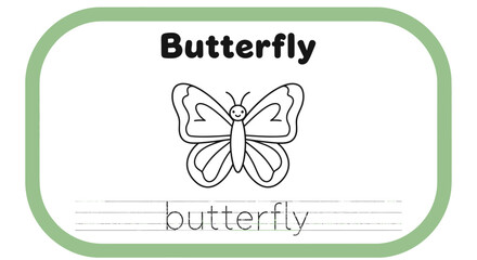 Butterfly coloring page for kids. Insect outline