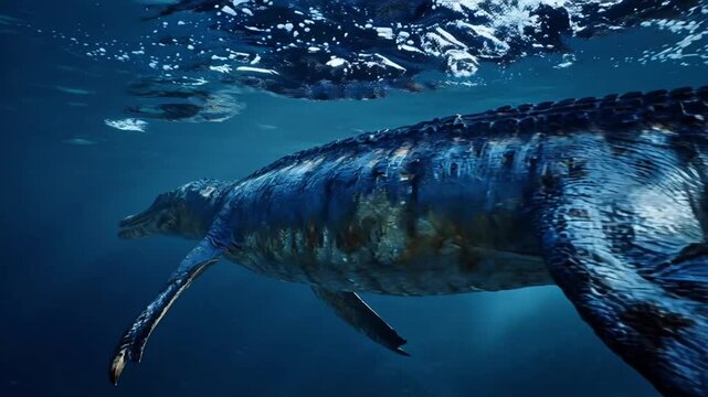 Tylosaurus Swimming Through an Ancient Prehistoric Ocean
