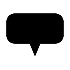 Fototapeta premium Blank black speech bubble icon with rounded corners