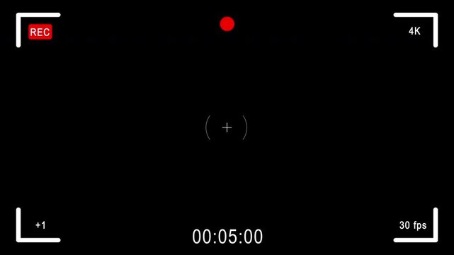 Clean camera display with running timecode and simple layout. Real time recording overlay. Ideal for professional video editing and film production