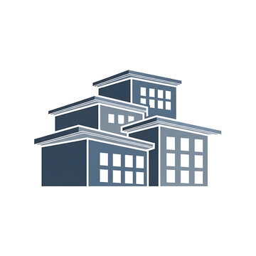 Modern building architecture with multiple stacked rooftops  