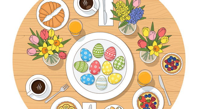 Easter Dinner Table Setting