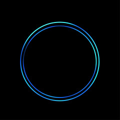Fototapeta premium Glassy blue glowing neon effect light silhouette illustrator with black background 