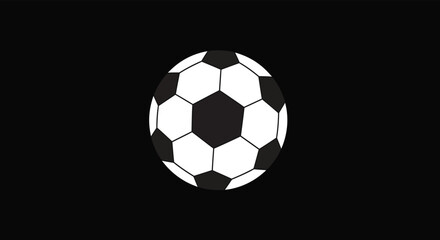 Fototapeta premium Classic black and white soccer ball on dark background