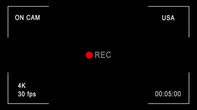 Minimal camera recording screen with running timecode and clean structure. Real time display overlay. Ideal for modern film and content production