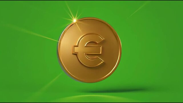 euro icon 3d render gold button
