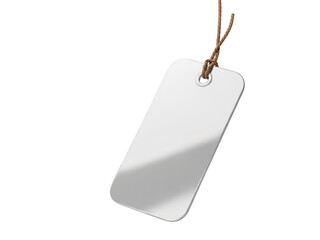 Blank price tag hanging isolated on transparent background