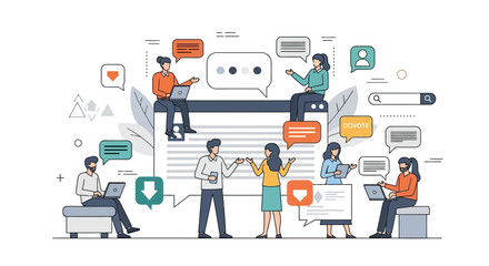 People interacting with each other using technology and social media platforms.