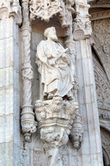 Fototapeta premium Jeronimos Monastery Church of Santa Maria de Belem August 2024 Ornate Stone Architecture