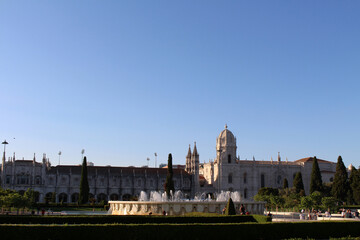 Fototapeta premium Empire Square Garden Jardim da Praca do Imperio Belem August 2024 Garden Facing Monastery