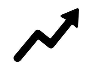 Financial growth chart silhouette icon, business growth graph silhouette