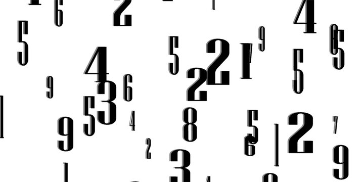 Falling numbers abstract background. Abstract colorful background for banner or poster. Pattern of randomly EPS10