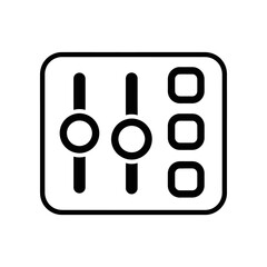 Minimalist power socket icon set flat design black white vector illustration