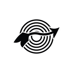 Bow arrow vector icon. Bow arrow sign