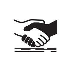 Hand Shake Deal Pose in a Circle Deal Logo Vector Logo Design Template Design