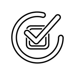 Simple Checkmark Icon in Circle, Approval Symbol, Minimalist Design