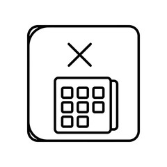 Smartphone app deletion icon isolated on white minimalist flat design vector illustration