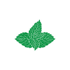 Clean and scalable mint leaf logo vector symbol template for brand identity.