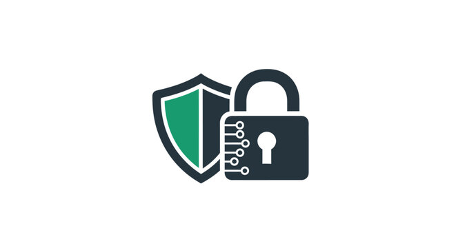 Secure protection shield and lock icon.