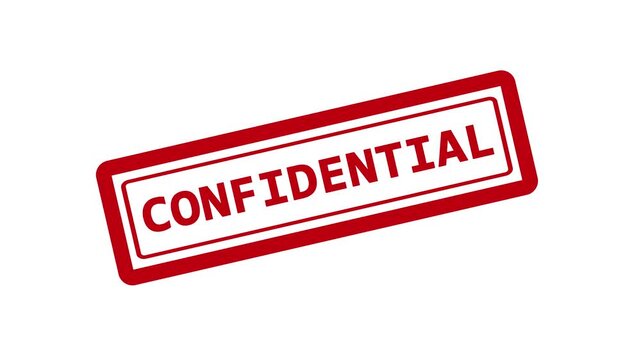 Red stamp mark CONFIDENTIAL surrounded by two rectangle frames from above on white background