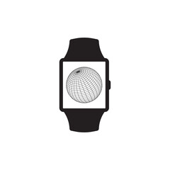 icon appearance of the browser symbol on smart watch devices, wearable devices.