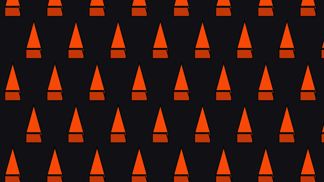 3D Isosceles Triangle Pattern, Abstract Orange Isometric Geometry Background, Seamless Sharp Shape Texture