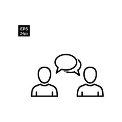 Simple Line Art Illustration of Two People Communicating
