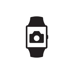 camera symbol appearance icon on smart watch devices, wearable devices.