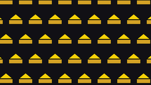 3D Obtuse Triangle Pattern, Abstract Yellow Isometric Low Poly Background, Seamless Wide Geometric Texture