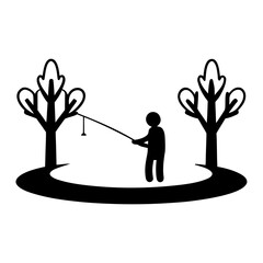 Person watering two large plants to help them grow Vector