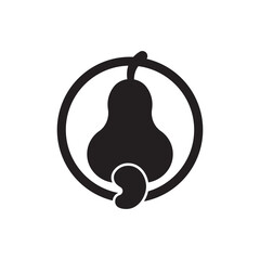 illustration of cashew fruit, cashew icon.