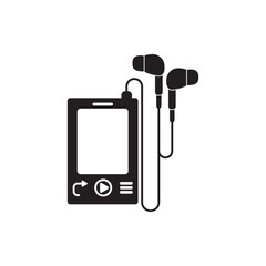 portable music cassette player icon in black flat glyph, filled style isolated