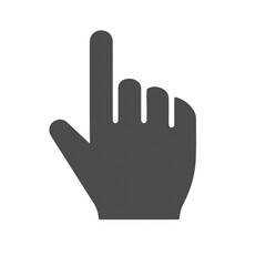 Obraz premium Touch Hand Cursor Click Icon in Minimal Flat Gray Style Isolated on Transparent Background
