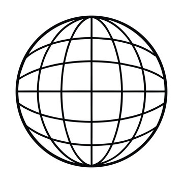 Modern globe logo featuring clean lines and balanced shapes, symbolizing global connection, unity, and innovation. Ideal for business, travel, or technology brands worldwide. 