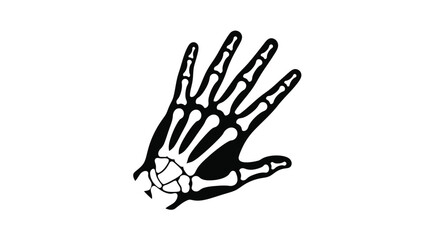 Obraz premium Detailed human hand skeleton displayed as a dark silhouette