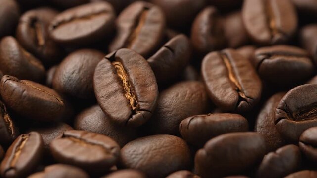 coffee beans rotation macro shot clean background