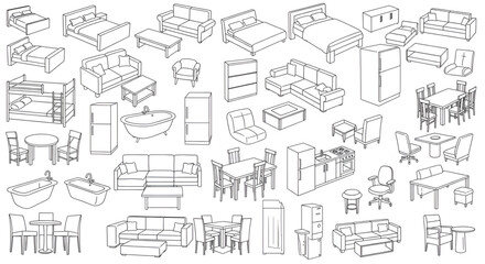 Architectural 2D drafting plan of a modern ergonomic lounge chair