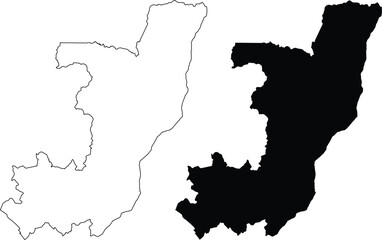 Obraz premium Republic of the Congo outline map and filled map Africa