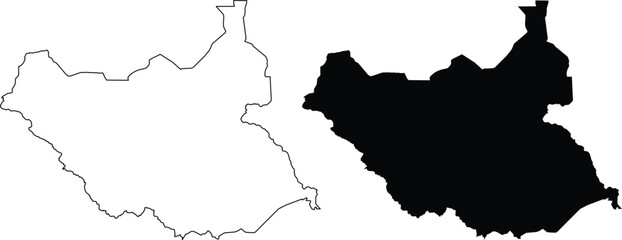 South Sudan Map Outline And Silhouette africa © Design LL