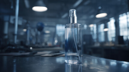 Transparent perfume bottle glass cosmetic fragrance spray elegant minimal design modern