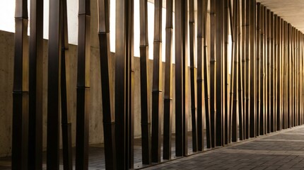 Modern Wooden Slatted Wall Interior Design.