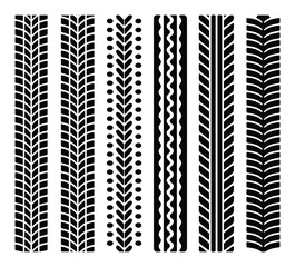 Tire Tread Pattern Set Vector Illustration