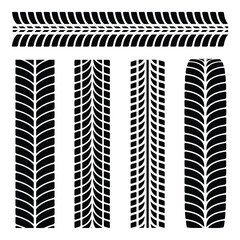 Tire Tread Pattern Vector Illustration Set