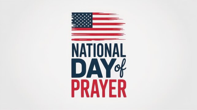 National Day of Prayer design with American flag on white background