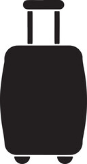 Obraz premium Minimal Suitcase Travel Luggage Icon Silhouette Black Vector Modern Clean Flat Tourism Symbol Transparent Background Illustration
