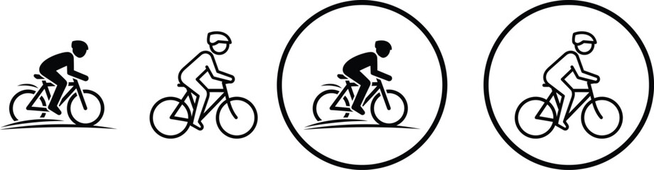 Obraz premium Cycling lane and road markings for bike riders