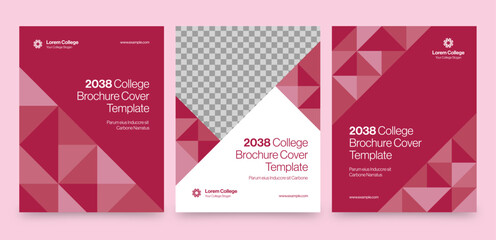 Fototapeta premium College Brochure Cover Template, University Prospectus Booklet Education Cover Front Page