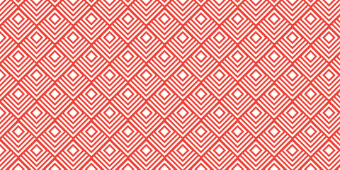 seamless pattern with square red overlap swirl fabric vector overlapping ornament textile background.
